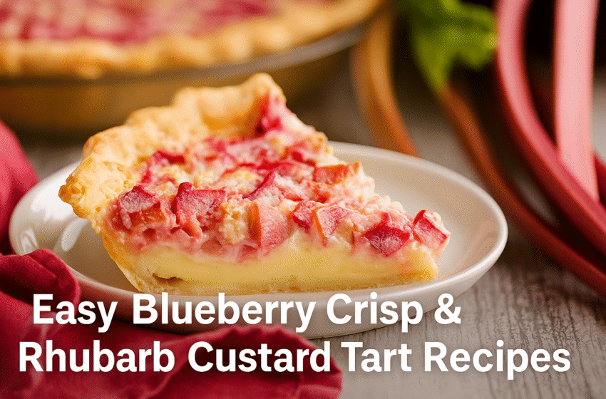 Easy Blueberry Crisp & Rhubarb Custard Tart Recipes in 45 Minutes